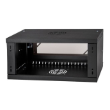 Armadio rack 19" 4U, 450mm, porta in vetro, nero