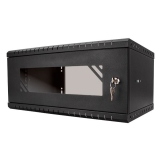 Armadio rack 19" 4U, 450mm, porta in vetro, nero