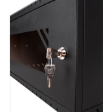 Armadio rack 19" 4U, 450mm, porta in vetro, nero