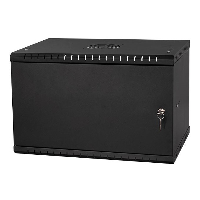 Armadio rack 19" 6U, 350mm, porta piena, nero