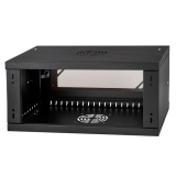 Armadio rack 19" 6U, 450mm, porta in vetro, nero