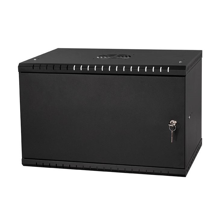 Armadio rack 19" 6U, 450mm, porta piena, nero