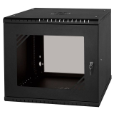 Armadio rack 19" 9U, 450mm, porta in vetro, nero