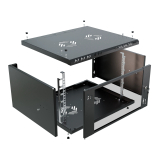 Armadio rack 19" 6U, 350mm, porta in vetro, nero