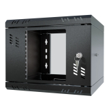 Armadio rack 10" 4U, 300mm, porta in vetro, nero