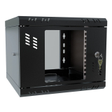 Armadio rack 10" 4U, 300mm, porta in vetro, nero