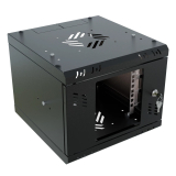 Armadio rack 10" 4U, 300mm, porta in vetro, nero