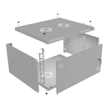 Armadio rack 19" 6U, 450mm, porta piena, grigio