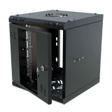 Armadio rack 10" 6U, 300mm, porta in vetro, nero