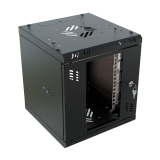 Armadio rack 10" 6U, 300mm, porta in vetro, nero