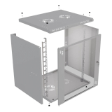 Armadio rack 19" 12U, 450mm, porta in vetro, grigio