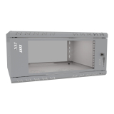 Armadio rack 19" 4U, 450mm, porta in vetro, grigio