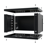 Armadio rack 19" 6U, 350mm, porta piena, nero