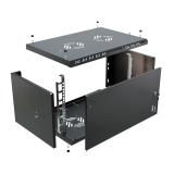 Armadio rack 19" 6U, 350mm, porta piena, nero