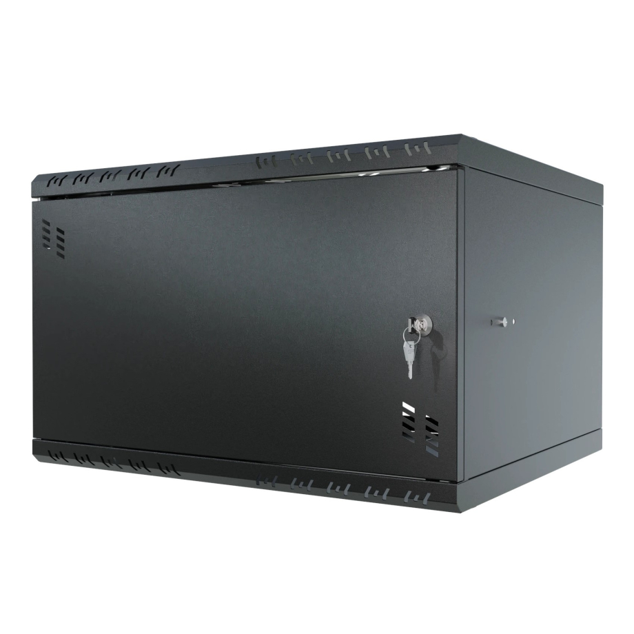 Armadio rack 19" 6U, 450mm, porta piena, nero