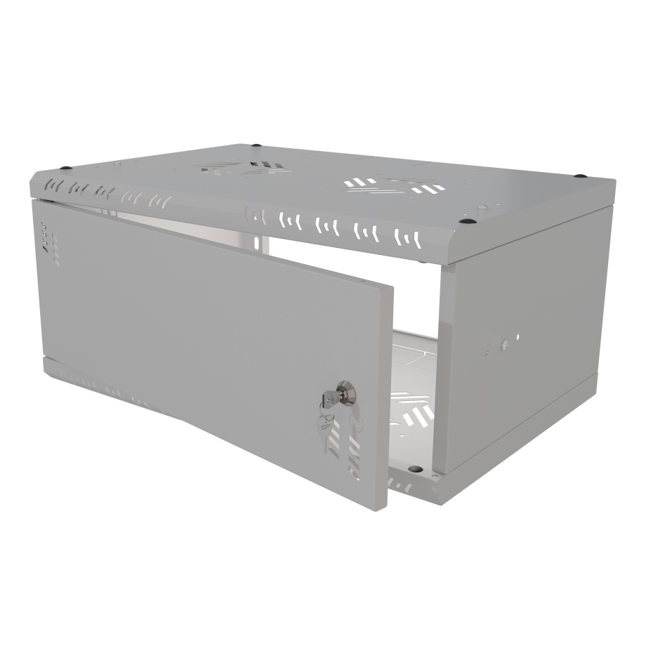 Armadio rack 19" 4U, 350mm, Porta in metallo, grigio