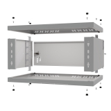 Armadio rack 19" 4U, 350mm, Porta in metallo, grigio